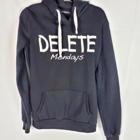 Terranova Tops - TERRANOVA "Delete Mondays" black hoodie